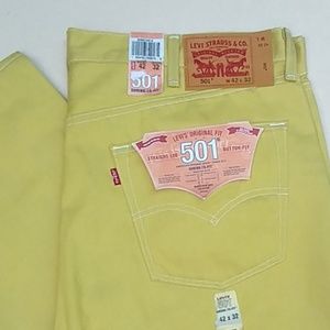 501 Levi's, 501's, Levi Jeans, 42"x 32" NWT Yellow